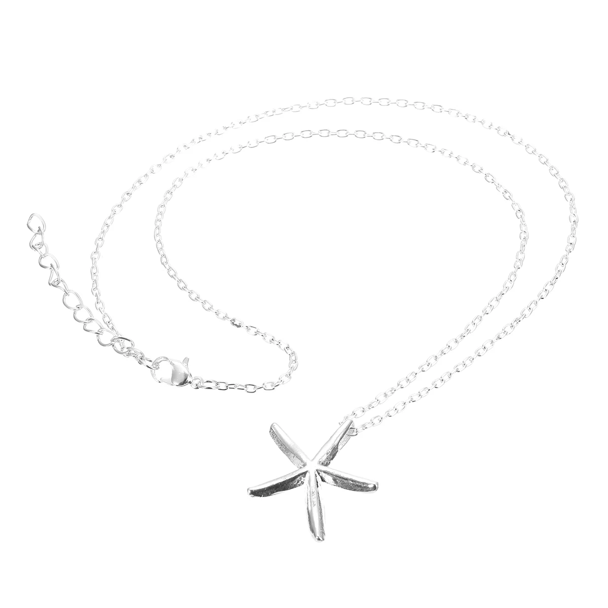 Simple Silver Plated Jewelry Shellhard Women Starfish Charm Pendant Necklace Ocean Sea Starfish Summer Beach Jewelry Necklace