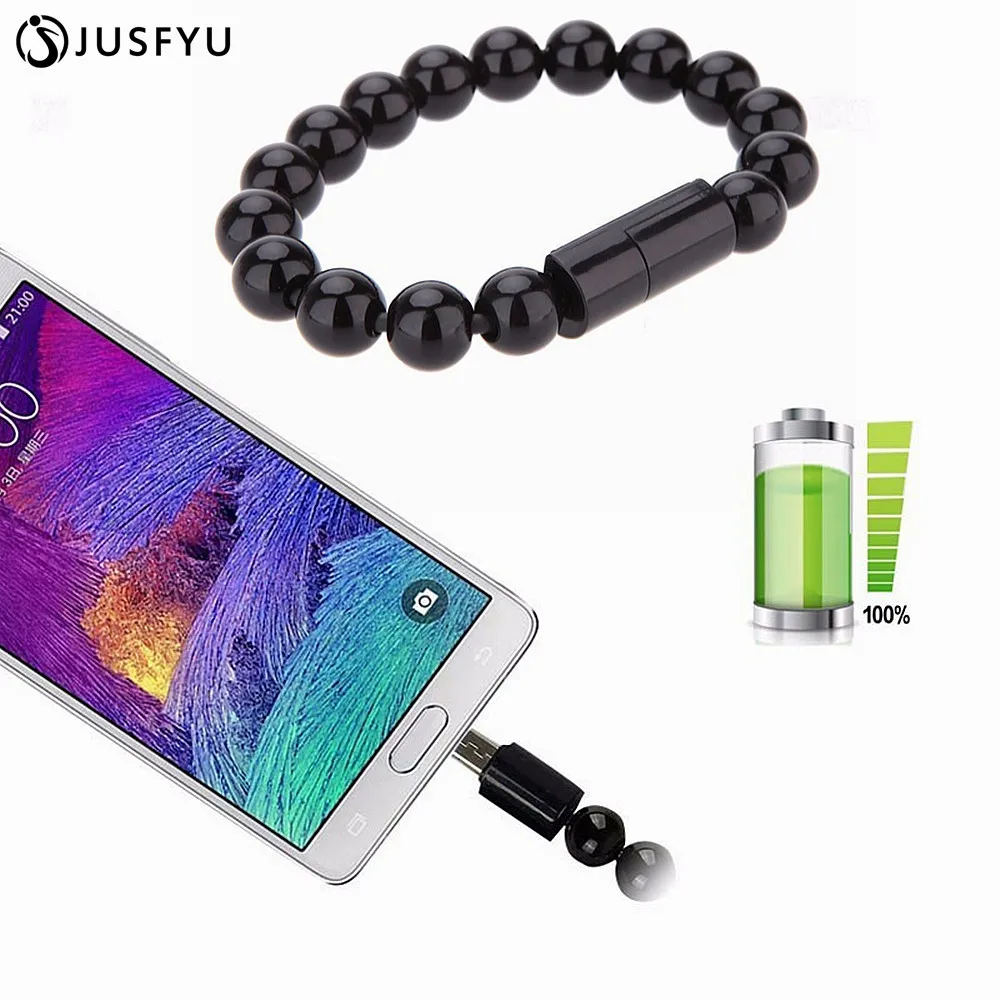 

USB Cable Beads Bracelet Charging Sync Data Phone Charger For Samsung Galaxy S7 S8 Plus iPhone X 5 6 6S 7 8 Plus For xiaomi mi 8