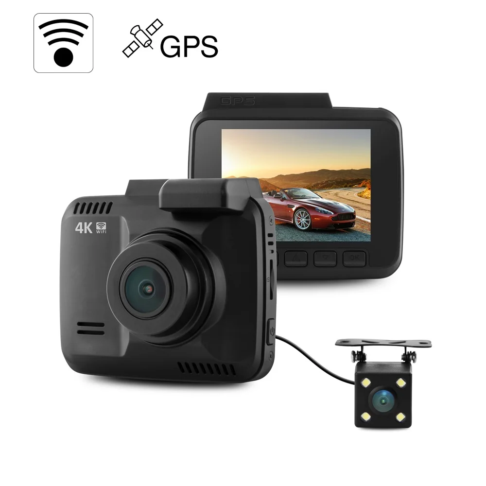 Conkim автомобильный видеорегистратор novatek с двумя камерами Ultra 4K HD DVR Dash camera встроенный gps wifi Cam автомобильный видеорегистратор объектив заднего вида двойной