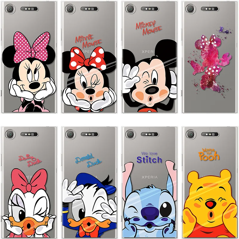 

Cute Minnie Case For Coque Sony Xperia 10 E5 L1 L2 X XA XA1 XA2 Plus XZ XZ1 XZ2 Z3 Z5 Compact For Sony Xperia XZ1 Soft TPU Cover