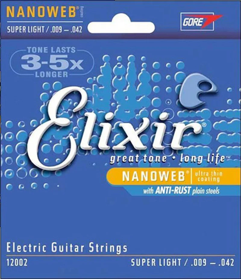 

Elixir Nanoweb Polyweb Coating Steel Nickel Electric Guitar Strings