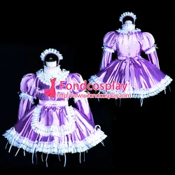Запираемый горничная Сисси атласное платье Фиолетовый Косплей CD/tv индивидуальный заказ [G3847]