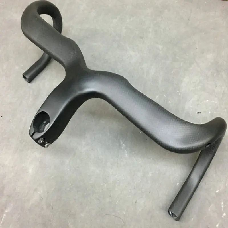 

2018 newest style 3k matt Road Bicycle bar Road Bike Integrated Bend blue/red/gold/grey decal carbon bike F handlebar in stock