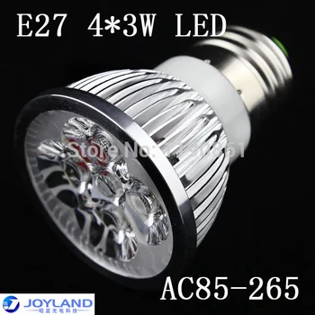 

E27 GU10 4X3W 12W LED SpotLight Bulbs lamps downlights 110V 220V Warm Pure Cool white