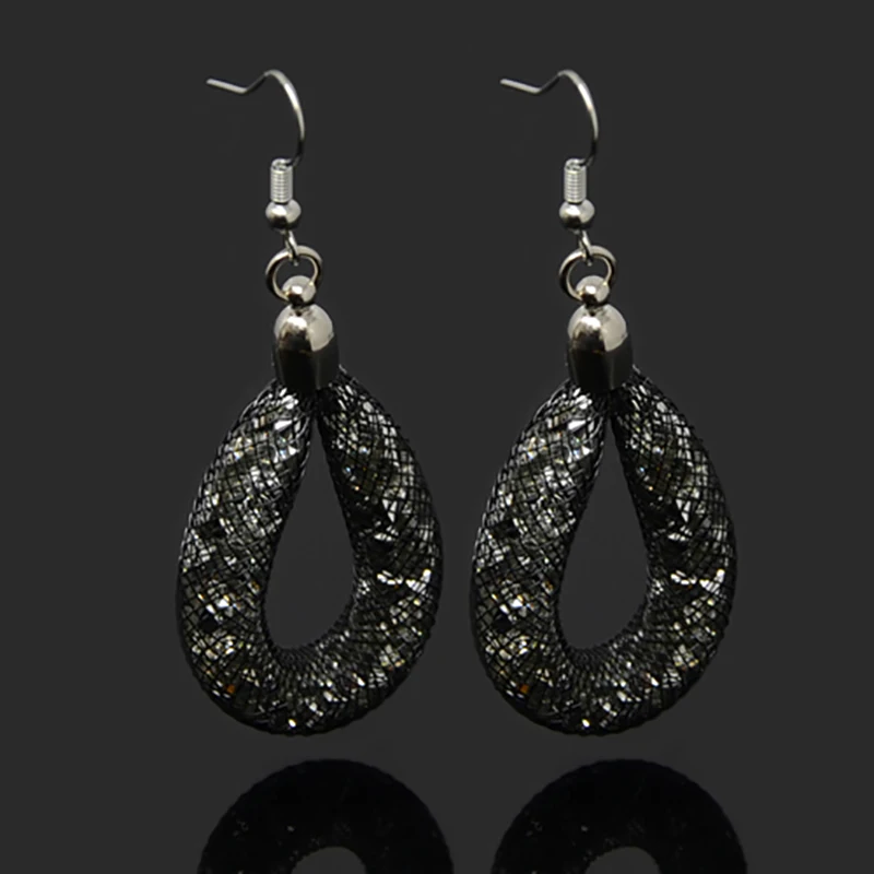 

11 Colors Shining Crystal Earrings Water Dangle Drop Earrings With Tiny Resin Crystal Filled For Women Party