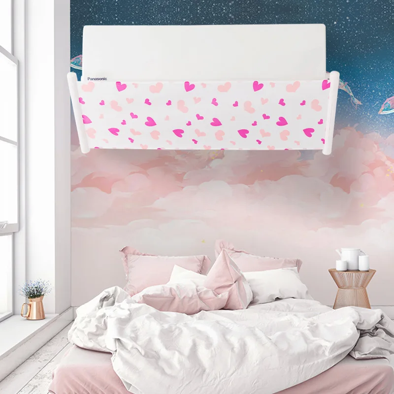 

Wall-mounted Air Conditioning Deflector Adjustable Angle Wind Shielding Anti Blowing Straight Baffle Oxford Fabric Craft AQ113