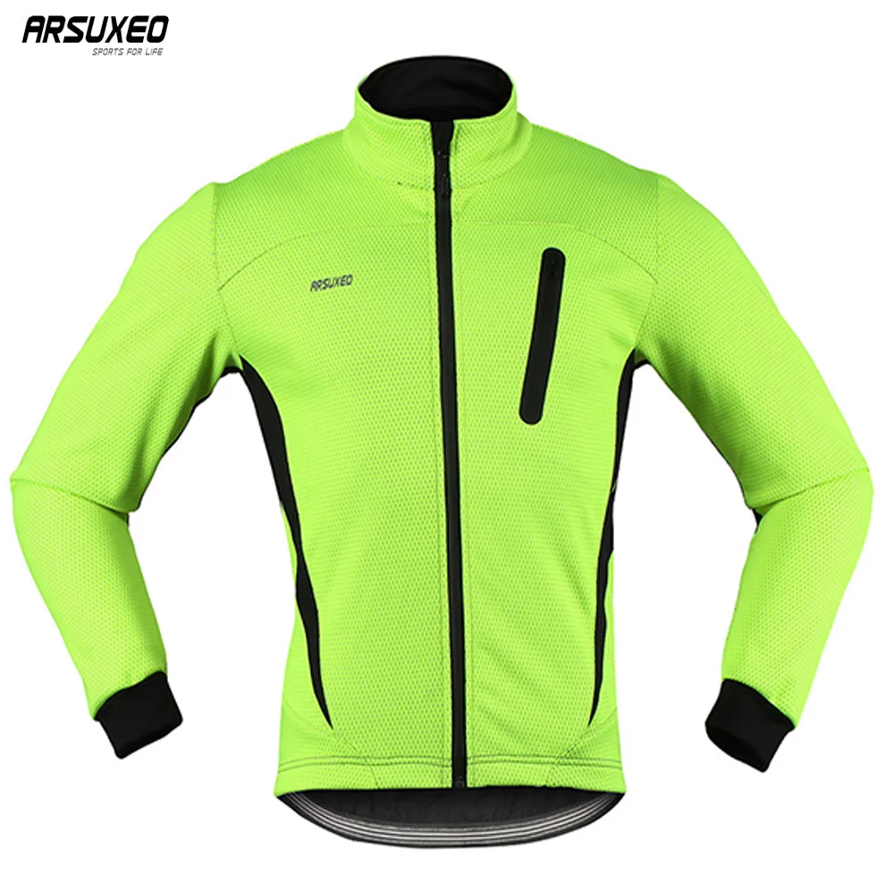 baratas ARSUXEO 2017 Térmica Jacket Ciclismo Inverno Aquecer Fleece Roupas À Prova de Vento Brasão Sports Waterproof MTB Da Bicicleta Da Bicicleta Jersey 16 H