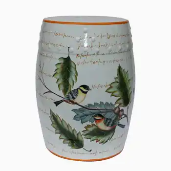 

White color Chinese ceramic drum stool for home decoration