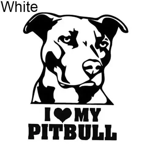 1pc Cartoon I Love My Pitbull Bulldog Head Reflective Waterproof Car Sticker Aliexpress