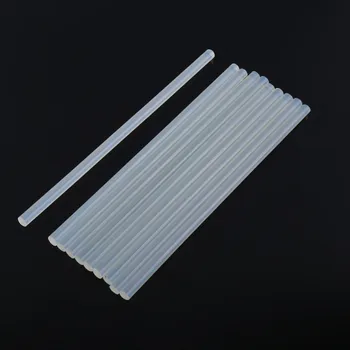 10Pcs/lot Clear 7mm Hot Melt Glue Sticks For Electric Glue Gun DIY Stick 27cm length DIY Craft Album Repair Rod Melt Adhesive newacalox 20w diy hot melt glue gun with 60pcs 7mm colorful adhesive hot melt glue sticks hobby knife fixed clip for hand tool