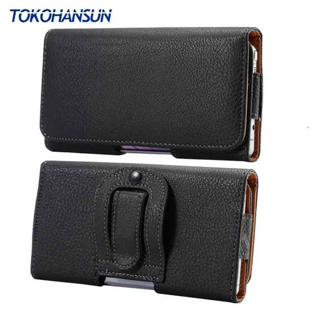 US $4.49 TOKOHANSUN Universal Case For AGM A9 X1 X2 Max Phone Bag Mobile Cover Belt Clip Case Black Color PU