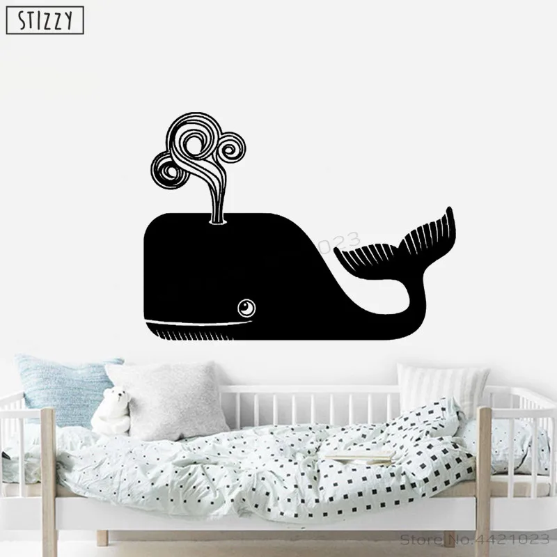 Настенная Наклейка stizzy Ocean Animal Whale виниловые наклейки на стену детская комната