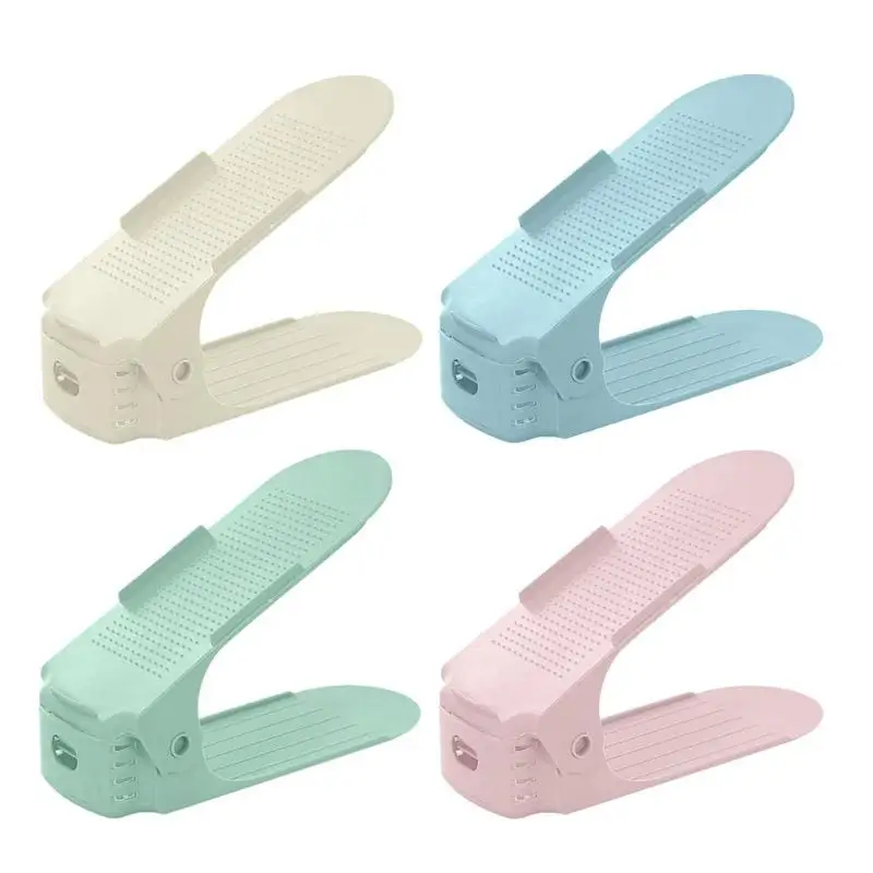 1 قطعة البلاستيك مزدوجة طبقة رف الأحذية قابل للتعديل أحذية حامل رف حامل الأحذية دعم فتحة الفضاء توفير مجلس الوزراء أداة تنظيم الأحذية