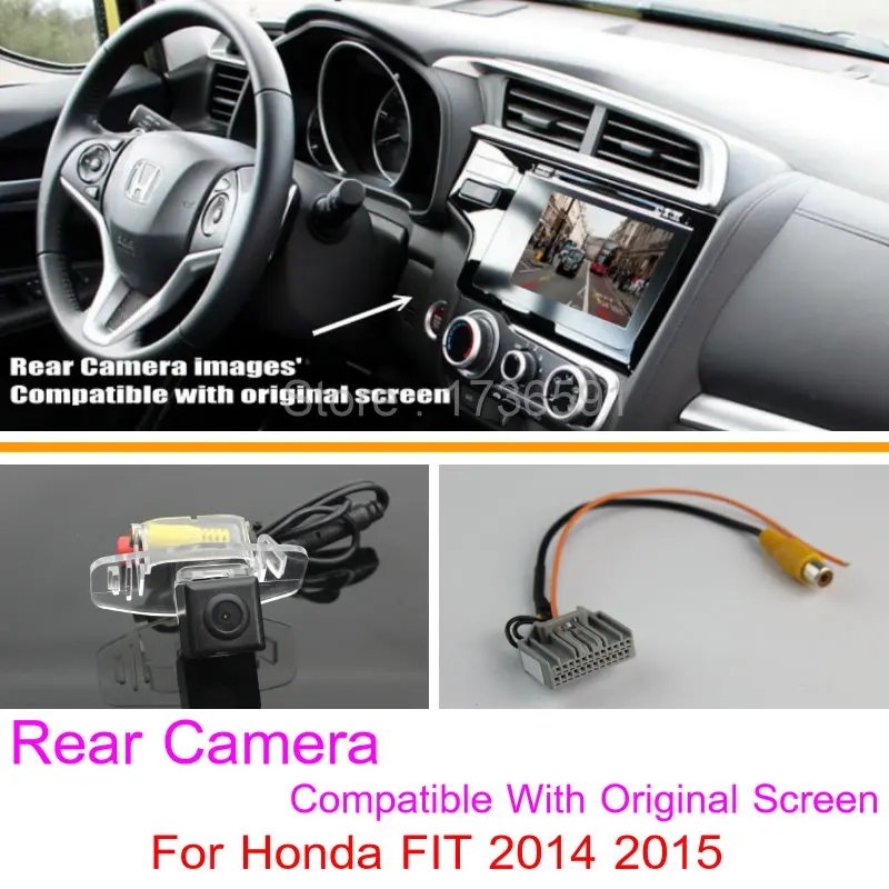 Для Honda FIT /RCA и экран Совместимость/Автомобильная камера заднего вида наборы/HD ночное видение Резервное копирование обратная камера