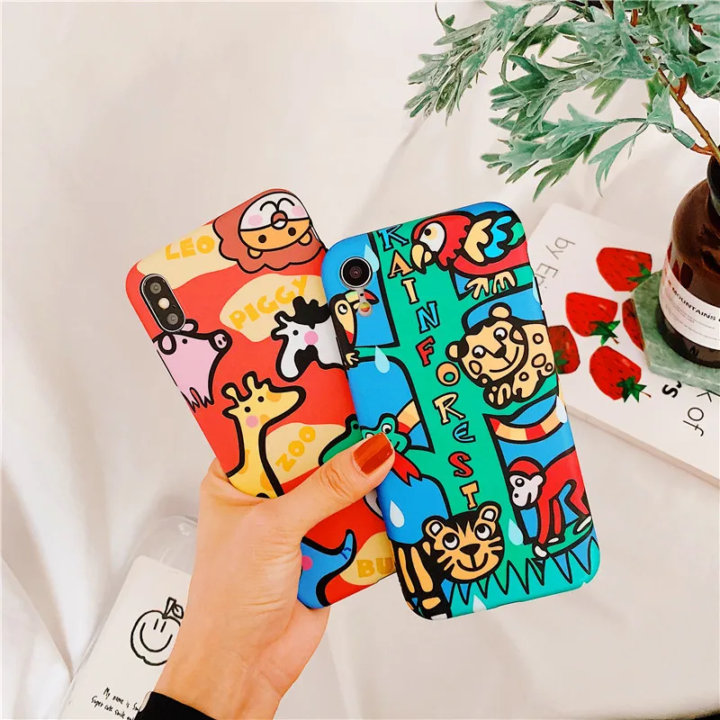 

Supre Cute Animal Story Tiger Snake Rabbit Cartoon soft silicone Phone Case for iPhone 6 6s 7 7 Plus 8 X XR XS MAX cover coque