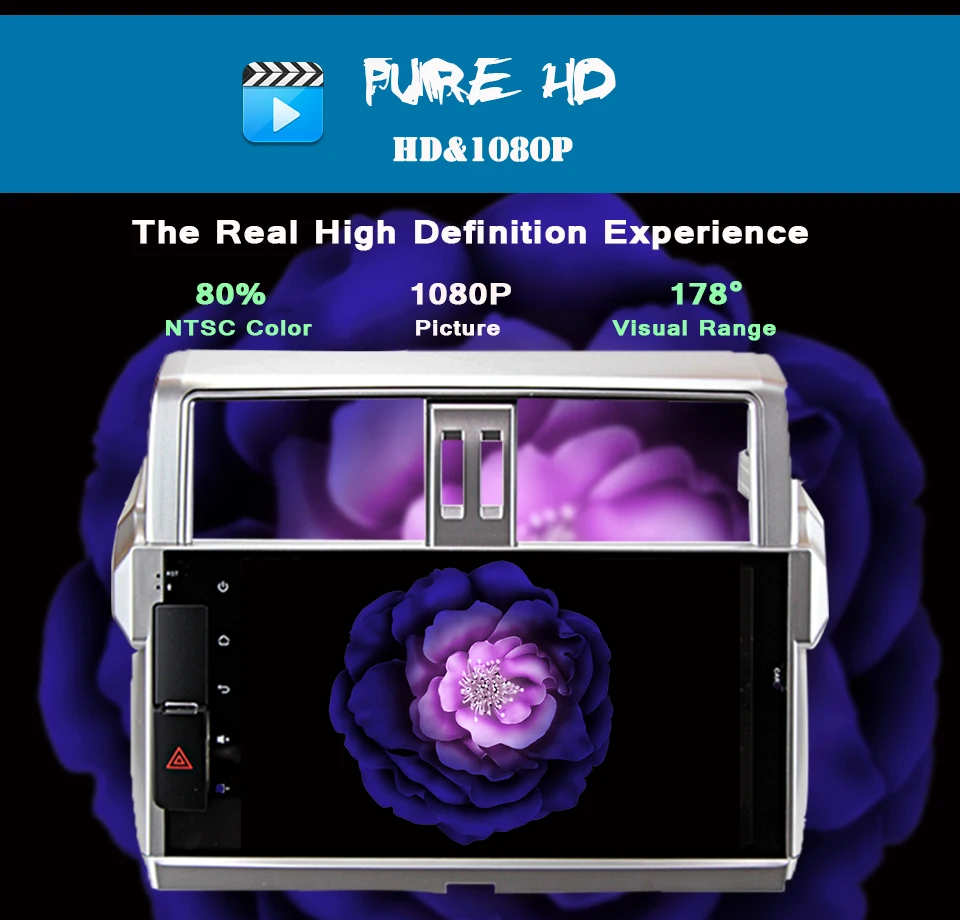 Excellent 10.1" Android 9.0 head unit for Toyota Prado 150 2014 2015 2016 2017 1024*600 Octa Core AUX gps navigation car dvd player System 4