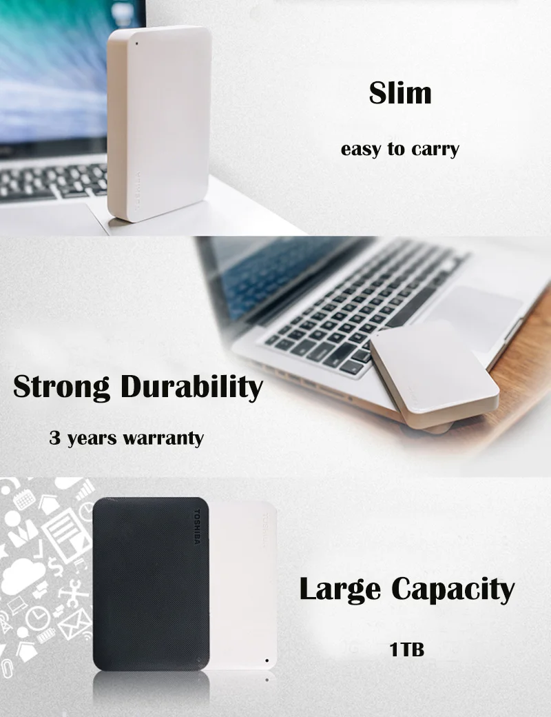  Toshiba Disco Duro Externo portátil USB 30 1TB 2TB 3TB 25 