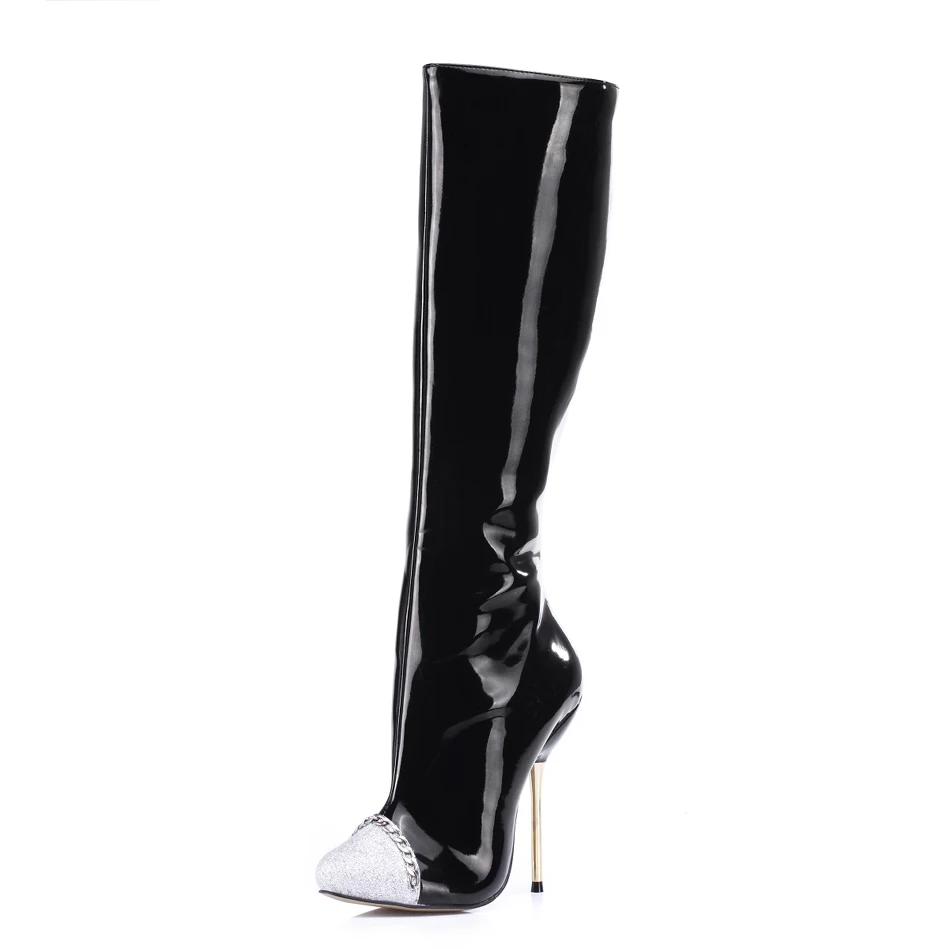 Черные сексуальные женские туфли CHMILE CHAU на высоком каблуке-шпильке с закрытым