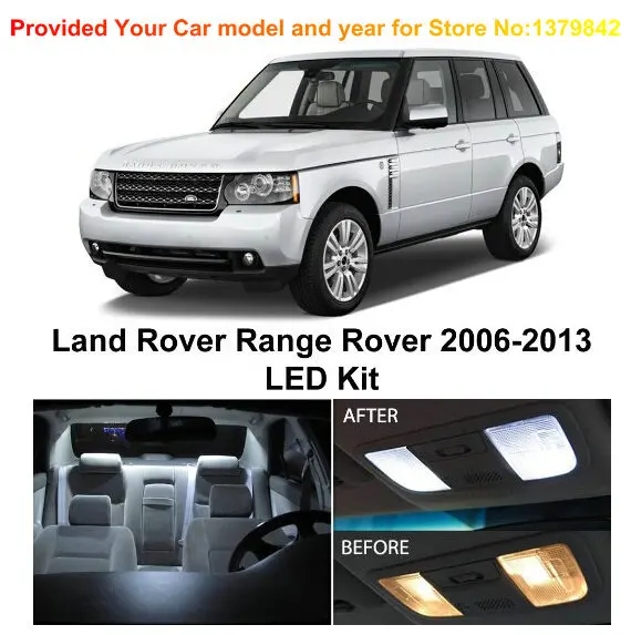 

Free Shipping 21Pcs/Lot Xenon White Premium Package Kit LED Interior Lights For Land Rover Range Rover 2006-2013