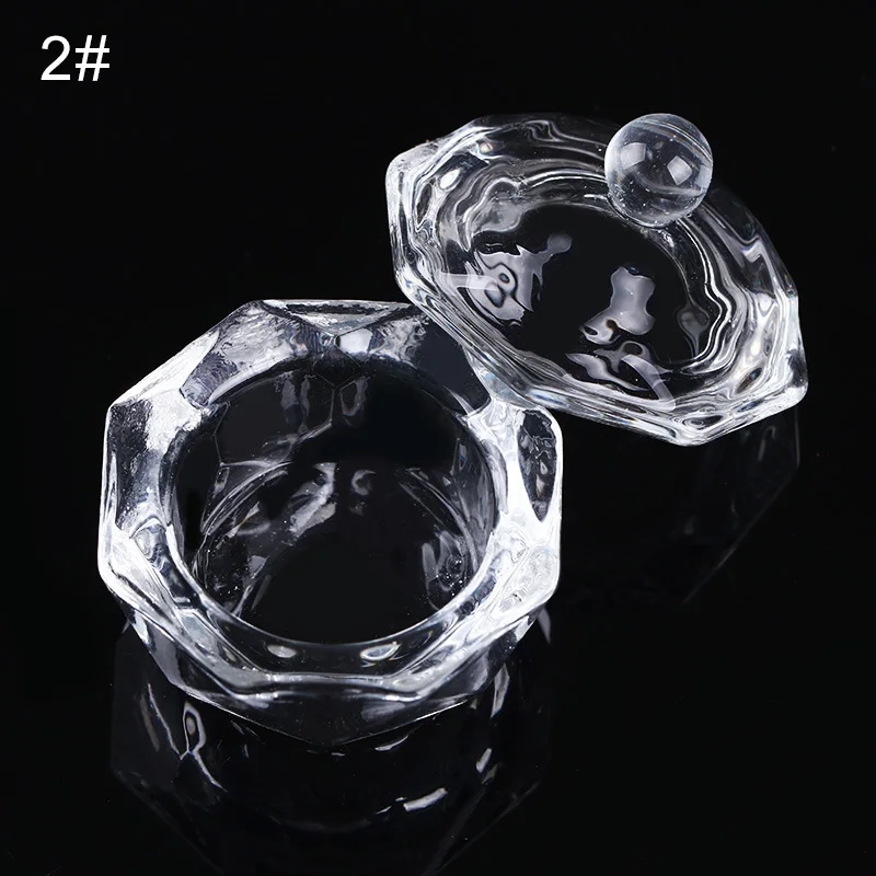 1 шт. стакан из прозрачного стекла порошок жидкий контейнер сердце Octangle Форма Прозрачный мини-чаша Dappen Блюдо инструменты для дизайна ногтей