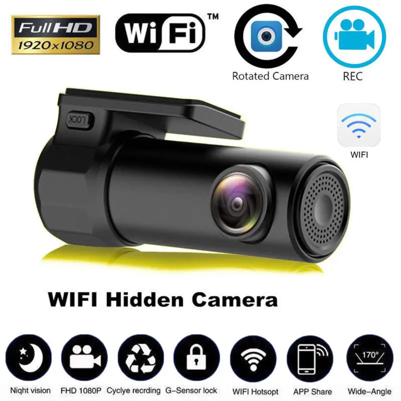Автомобильный видеорегистратор Full HD 1080P с Wi Fi автомобильная камера ночным