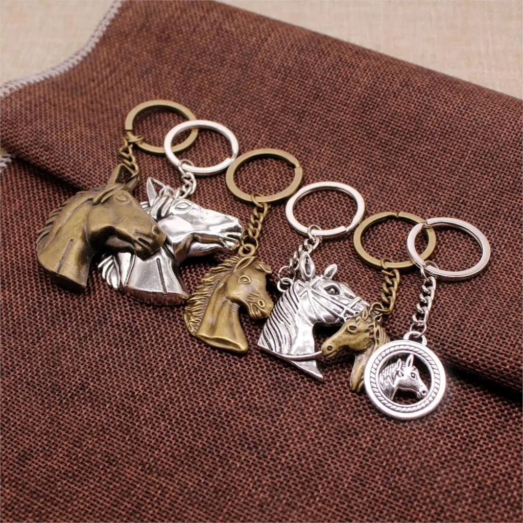 

3 Piece key chain unicorn Horse horseshoe car key chain key chains for girls