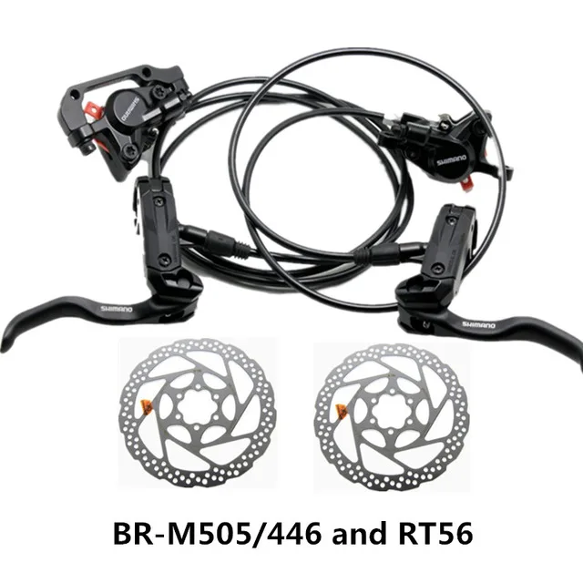 SHIMANO BR-M505/446 масляный поддон горный велосипед гидравлический тормоз вертикальный цилиндр тормоза 800 мм-1300 мм и G3/RT56/RT54 диск - Цвет: M505 and RT56