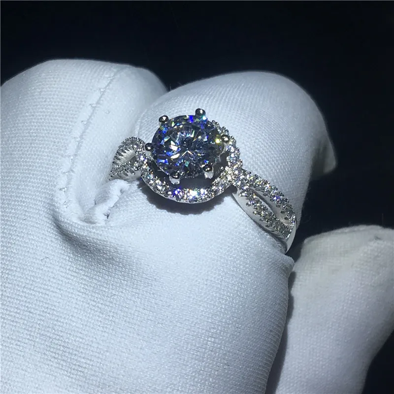 Классический promise ring 925 пробы серебро 1ct AAAAA Сона камень Cz Обручение обручальное кольцо для женщин Свадебные украшения