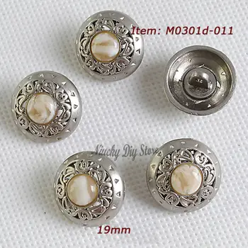 

Fashion coat buttons hollow carve silver inlaid jade metal buttons 19mm