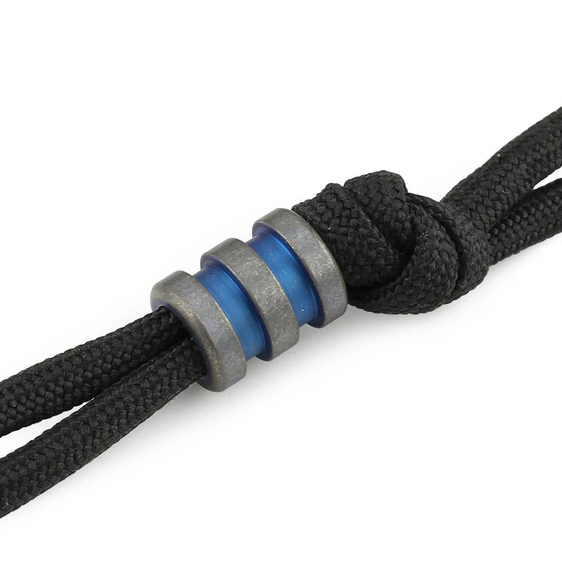 회색 티타늄 합금 나이프 비즈 로프 코드 EDC 불꽃 티타늄 Paracord 구슬 펜던트