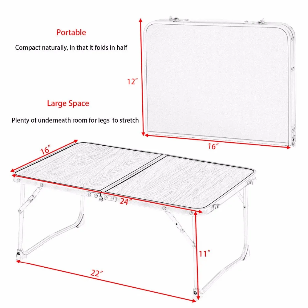 Goplus 5 Colors Portable Mini Folding Laptop Table Car Bed Sofa Office Laptop Notebook Desk Multi Functional Tray Stand HW56298