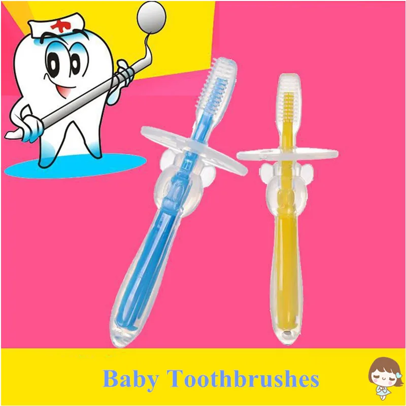 1PC Kids Soft Silicone Training Toothbrush Baby Children Dental Oral