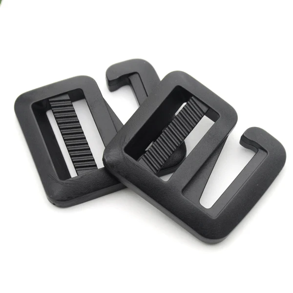 20pcs 1inch black POM plastic slider rectangle buckle adjustable buckle