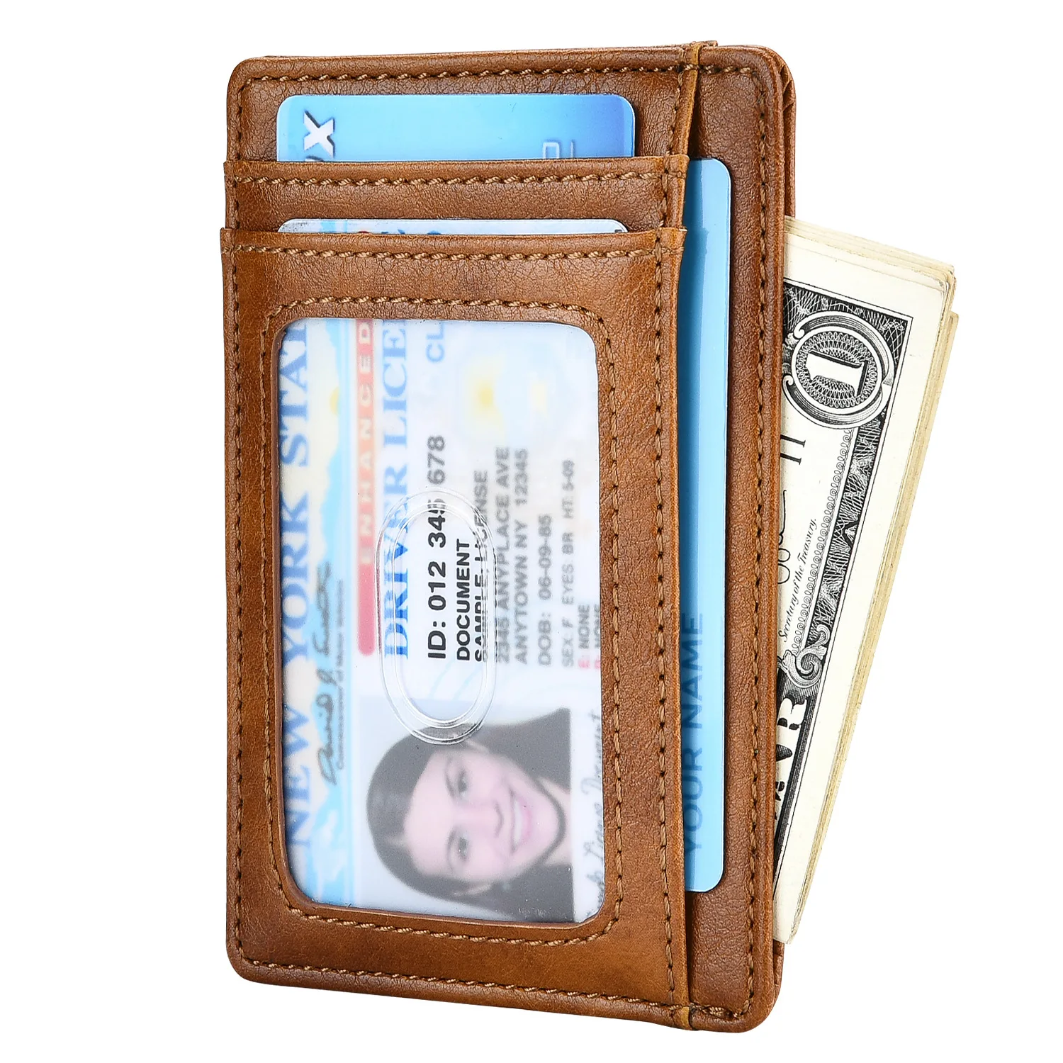 Новый модный бумажник из натуральной кожи с блокировкой Rfid для кредитных карт