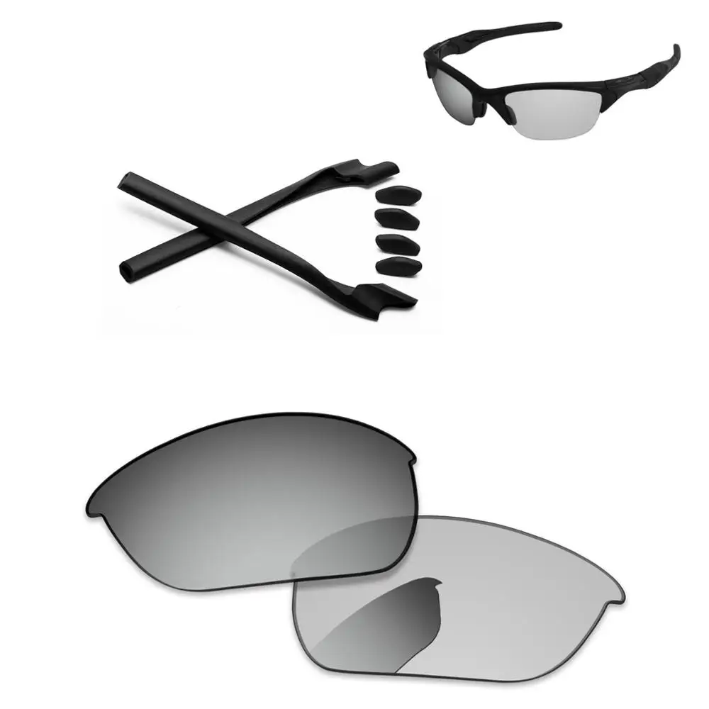 PapaViva поляризованные Сменные линзы и черный комплект прорезиненных дужек для аутентичной полукуртки 2,0 солнцезащитные очки Рамка-несколько вариантов - Цвет линз: Grey Photochromic
