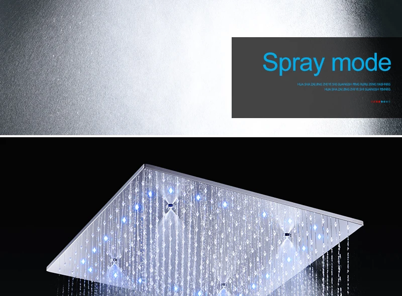 hm LED Ceiling Shower Set 20 Inch constant temperature Change Mist Rain Bathroom Shower Head Multiple Functions Shower Diverter (8)