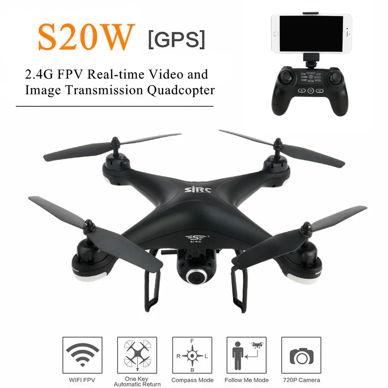 SJRC S-SERIES S20W двойной gps динамический следить с 1080P широкоугольный Wifi FPV HD камера RC Дрон Квадрокоптер вертолет