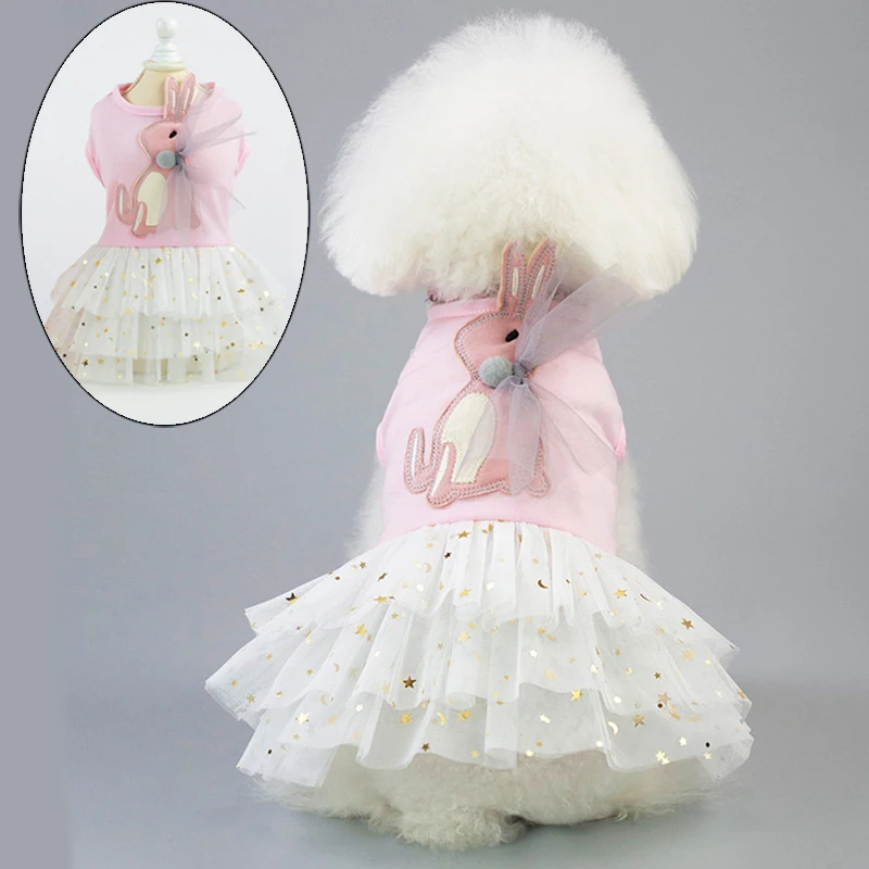 

Cute Rabbit Puppy Cat Costume Dog Dress Summer Pet Clothes Dresses for Small Dogs Shih Tzu Yorkshire Skirt Pets Clothing Outfit