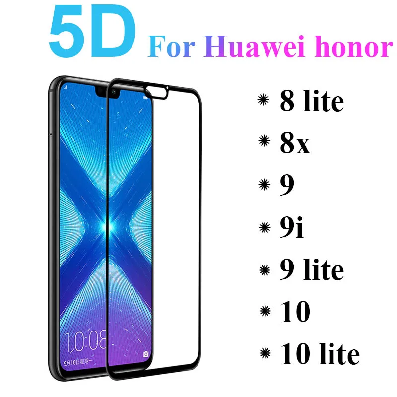 Закаленное стекло 5D 9H для huawei honor 8x Защитное экрана 10 lite 9i 9 x8 8 защитная