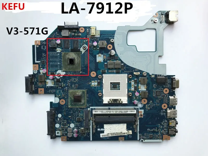 KEFU для acer V3-571G V3-571G Материнская плата ноутбука NBY1711001 LA-7912P DDR3 тестирование