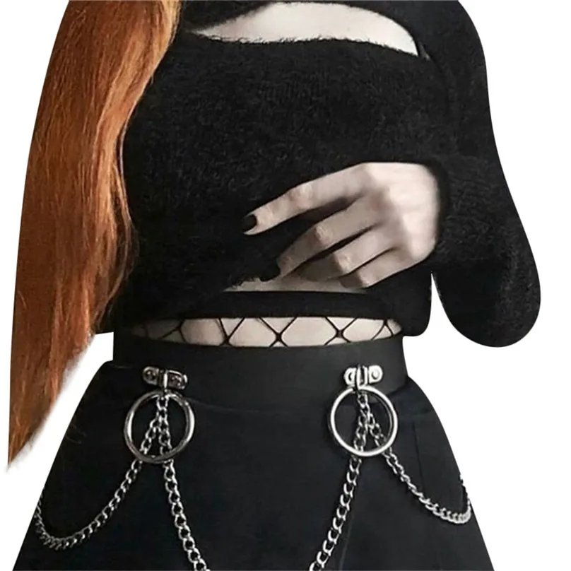 Fashion Sexy Women’s Punk Goth Circle Belt Metal Chain Belt Accessories For Women Girls 30LY09 (1)