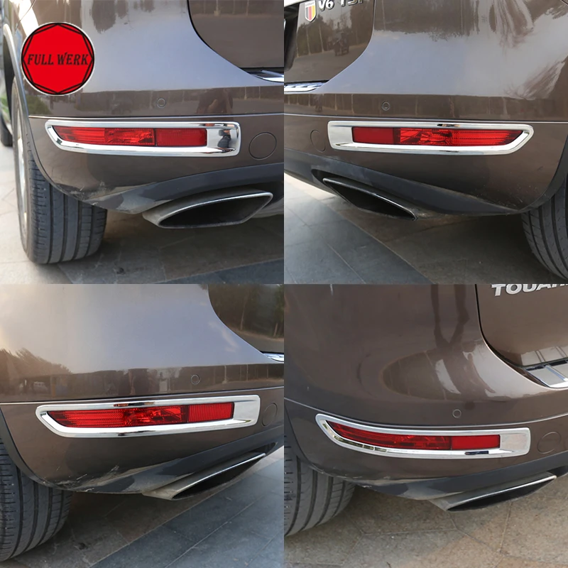 Car Styling ABS Chrome Rear Fog Lamp Light Trim Cover fit for Touareg 2011-2015 Decoration Sticker Protector Exterior Accessory