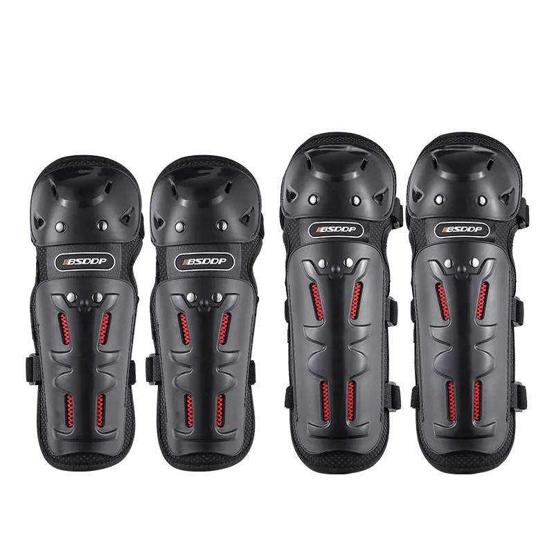 

4pcs Motocross Knee Protector Brace Protection Elbow Pad Kneepad Motorcycle Sports Cycling Guard Protector knee guard Black