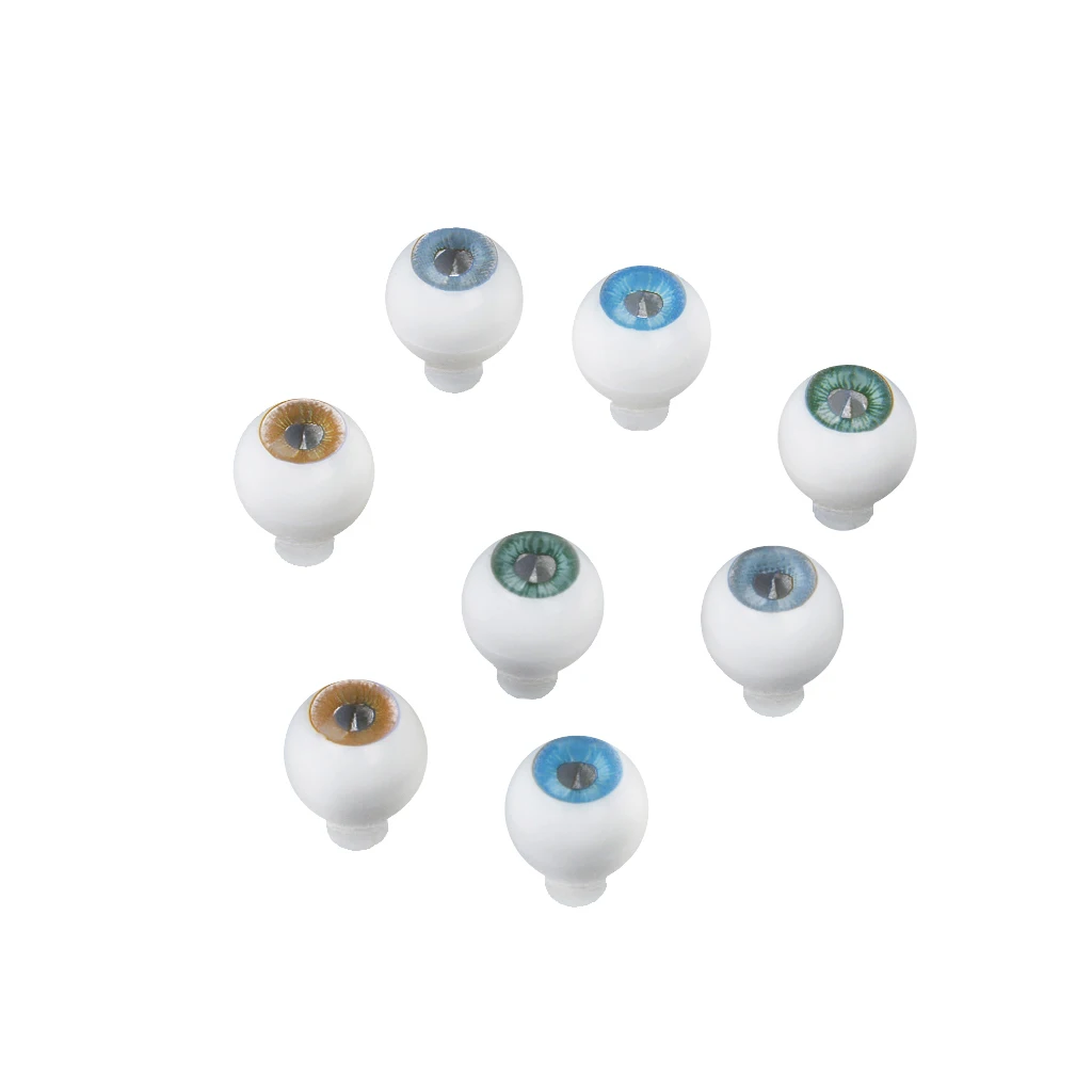 8Pieces 10mm Round Plastic Acrylic Doll Eyes Eyeballs For Doll Bear Parts DIY Accessories