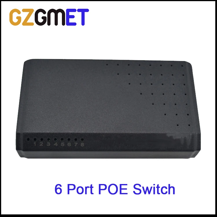 

GZGMET 6 Ports S 10/100Mbp POE Switch Ethernet Splitter P2p Network IP Cameras Powered POE Adapter Injector