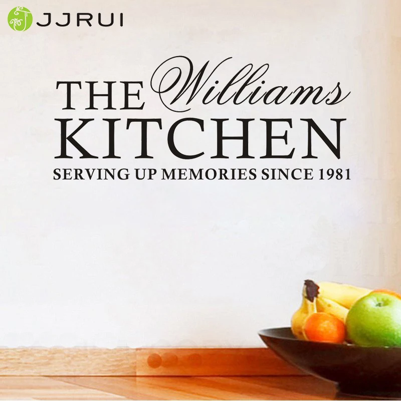 Modern Transfer Kitchen Wall Quote Wall Sticker PERSONALISED Family Decal
