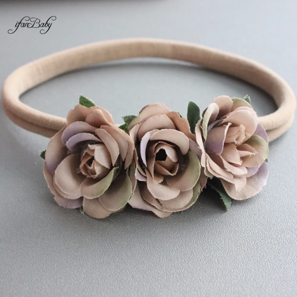 kids nylon Rose flower headband 12