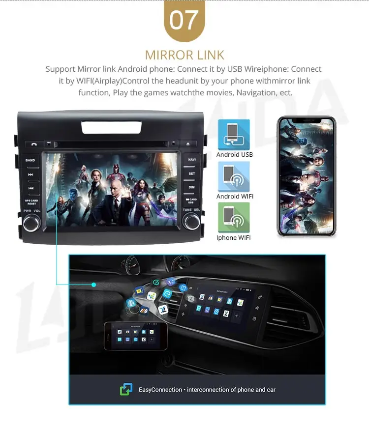 Flash Deal LJDA 2Din Android 9.1 Car Radio For HONDA CRV CR-V 2012-2016 WIFI Car Multimedia Player Stereo GPS Navigation DVD IPS Auto Audio 9