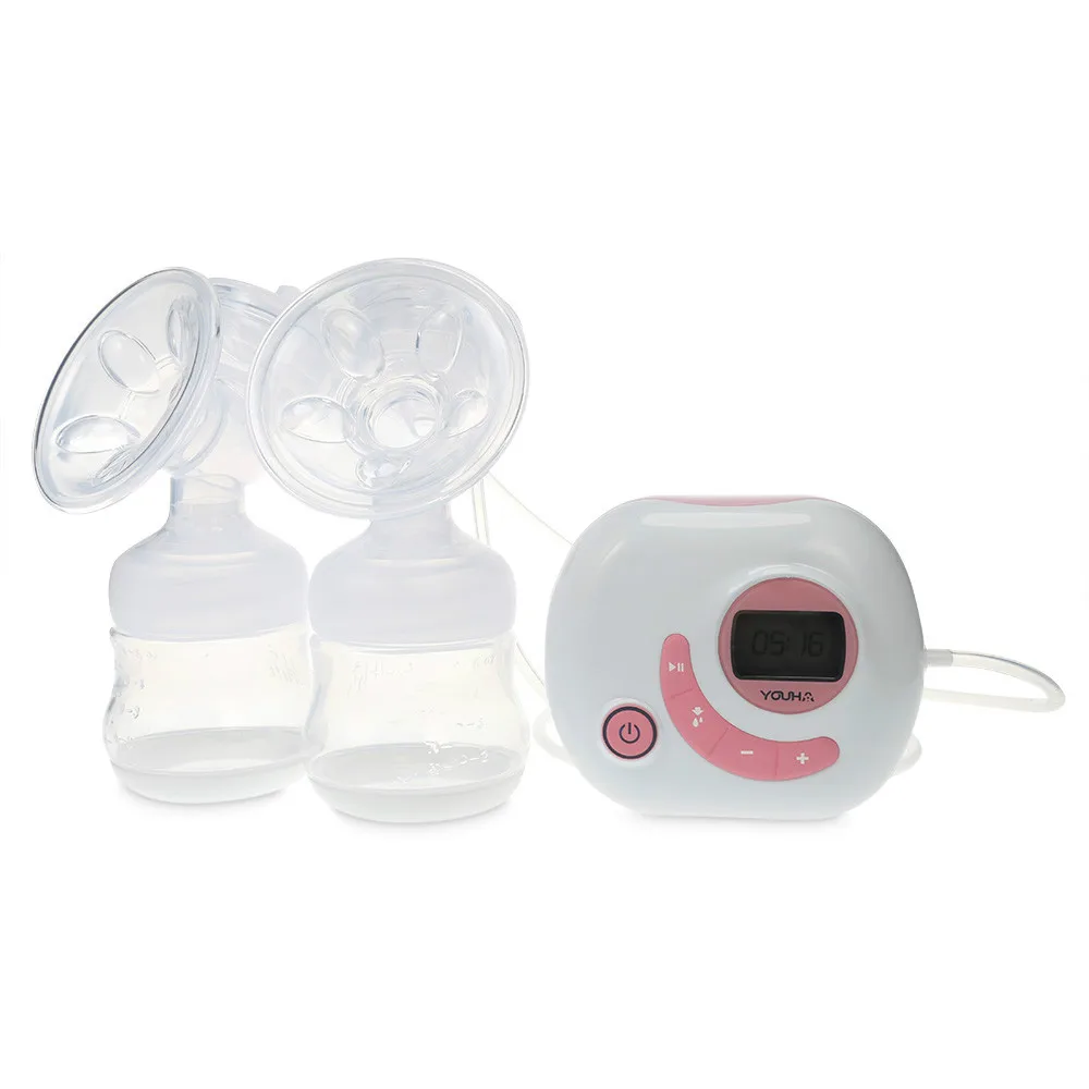 

150ml Smart Chip Bilateral Electric Breast Pump BPA Free HD LCD display Sucking Milking Machine Breast Pumps Feeding Nipple Set