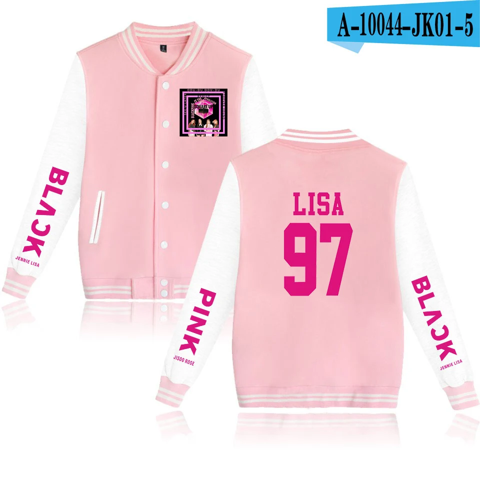 LUCKYFRIFAYF черный розовый член LisaIdol Мода Kpop вентиляторы теплая бейсбольная куртка Мужская/женская верхняя одежда пальто куртка для 4XL - Цвет: pink